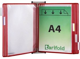 Thumbnail - tarifold Wand-Sichttafelsystem 414103 DIN A4 rot mit 10 St. Sichttafeln, 1 St.