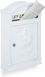 relaxdays Briefkasten Antik 10020107_49 weiß