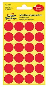 Thumbnail - AVERY Zweckform Klebepunkte 3004 rot Ø 18,0 mm, 96 St.