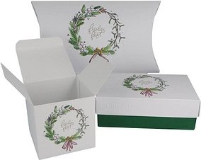 3 BUNTBOX Frohes Fest M Geschenkboxen-Set weiß