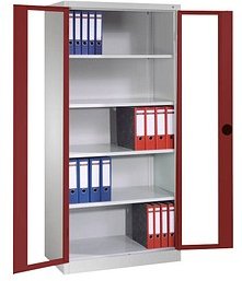Thumbnail - CP Metallschrank 8921-055 S10373 lichtgrau, rubinrot, Acrylglas 93,0 x 50,0 x 195,0 cm, aufgebaut, 1 St.