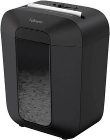 AKTION: Fellowes Powershred LX50 Aktenvernichter mit Partikelschnitt P-4, 4 x 37 mm, bis 9 Blatt, schwarz mit 10 Euro Ca...