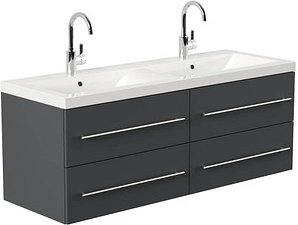 POSSEIK Waschbecken mit Unterschrank AURELION XL grafit 143,2 x 50,5 x 56,6 cm