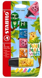 STABILO BOSS MINI Animal Vibes Textmarker farbsortiert, 5 St.