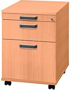 HAMMERBACHER Savona Rollcontainer buche 3 Auszüge 42,8 x 58,0 x 59,0 cm