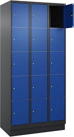 CP Schließfachschrank Classic PLUS enzianblau, schwarzgrau 080020-305 S10037, 15 Schließfächer 90,0 x 50,0 x 195,0 cm