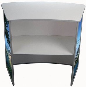 update displays Messetheke Konvex gebogen, weiß 106,0 x 58,0 x 93,0 cm