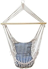 Thumbnail - Garden Pleasure Hängesessel GRENADA weiß, blau, 1 St.