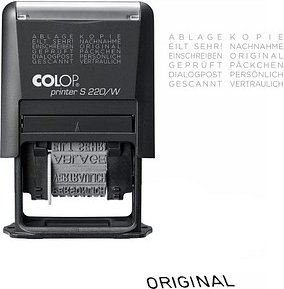 COLOP Textstempel Printer S 220/W N selbstfärbend schwarz ohne Logo, 1 St.