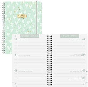 BRUNNEN Schülerkalender Heart 2026/2027 mint, weiß, gold, 1 St.