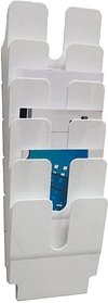 DURABLE Wandprospekthalter Flexiplus weiß DIN A4 hoch 6 Fächer
