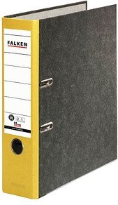 FALKEN Recycling Ordner gelb marmoriert Karton 8,0 cm DIN A4
