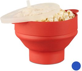 relaxdays Popcornmaker für Mikrowelle rot, 1 St.