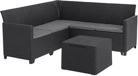 BEST Loungegruppe Korfu, anthrazit Kunststoff, 5-teilig