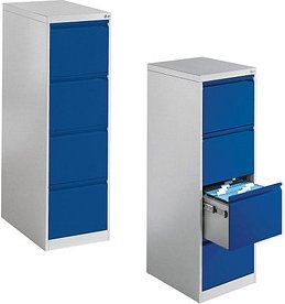 CP C 2000 Acurado Hängeregistraturschrank lichtgrau, enzianblau 4 Schubladen 43,3 x 59,0 x 135,7 cm
