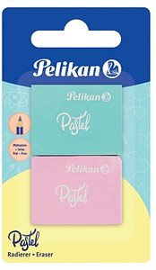 Pelikan Radiergummis Pastel farbsortiert, 2 St.