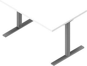 Quadrifoglio Schreibtisch weiß rechteckig, C-Fuß-Gestell silber 120,0 x 80,0 cm