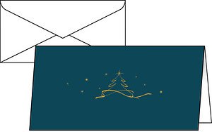 Thumbnail - 10 SIGEL Weihnachtskarten Christmas Tree petrol DIN lang