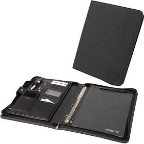 STOP® OCEAN PLASTIC Konferenzmappe RPET Kunstfaser DIN A4 anthrazit