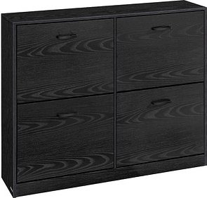 VASAGLE Schuhschrank, LBC035B01 schwarz 4 Fachböden 105,5 x 24,0 x 82,7 cm