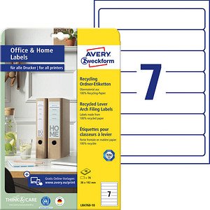 Thumbnail - 70 AVERY Zweckform Ordneretiketten LR4760-10 weiß