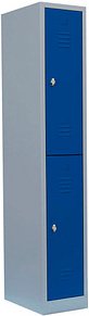 LÜLLMANN Spind enzianblau, lichtgrau 520211, 2 Schließfächer 31,5 x 50,0 x 180,0 cm