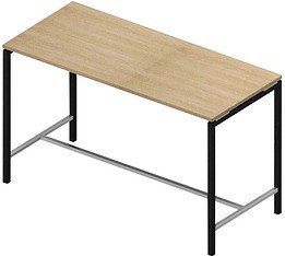 Quadrifoglio Konferenztisch Creo eiche rechteckig, 4-Fuß-Gestell grau, 180,0 x 80,0 x 107,0 cm