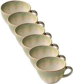 6 HEART & SOUL Kaffeetassen Perfect Match Thyme hellgrün 0,34 l