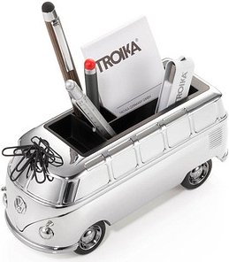 Thumbnail - TROIKA® Stiftehalter FOREVER T1 schwarz/silberfarben Metall 4 Fächer 16,0 x 4,0 x 7,9 cm