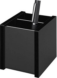 WEDO Stiftehalter Black Office schwarz Acryl 2 Fächer 8,3 x 10,0 x 9,6 cm