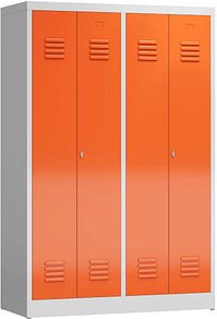 ClassiX Spind feuerrot, lichtgrau X-510444, 2 Schließfächer 118,5 x 50,0 x 180,0 cm