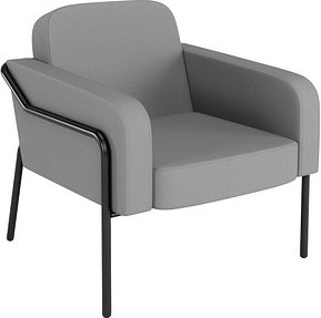 Thumbnail - medso powered by PAPERFLOW Sessel MEDSO L Rund grau schwarz Kunststoff 75,0 x 74,3 x 73,6 cm, 1 St.