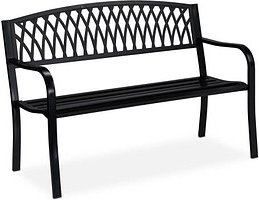 Thumbnail - relaxdays Gartenbank 10030991_0 schwarz Metall 127,0 cm