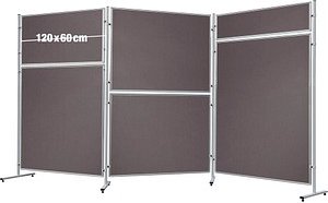 FRANKEN Trennwand ECO, doppelseitig, grau 120,0 x 60,0 cm, 1 St.