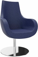 Thumbnail - fm Besuchersessel Pirum dunkelblau chrome Stoff, 1 St.