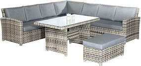 Sunny Smart® Loungegruppe Toledo grau, taupe Kunststoff, Metall, 6-teilig