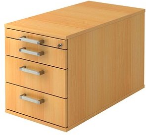 HAMMERBACHER Solid TC30 Rollcontainer buche 4 Auszüge 42,8 x 80,0 x 51,2 cm