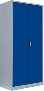 LÜLLMANN Stahlschrank 530341 enzianblau, lichtgrau 4 Fachböden 92,5 x 42,2 x 195,0 cm, aufgebaut, 1 St.