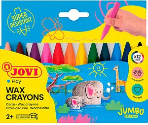 Thumbnail - JOVI Jumbo Easy Grip Wachsmalstifte farbsortiert, 12 St.