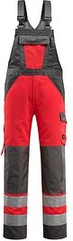 MASCOT® unisex Warnschutz-Latzhose Gosford rot, dunkelanthrazit Größe 60