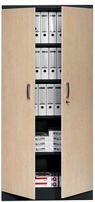 Gürkan Metallschrank 100130 tiefschwarz, ahorn 92,0 x 42,0 x 195,0 cm, aufgebaut, 1 St.