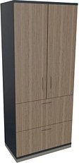 fm Aktenschrank Sidney, 4260649685730 lavagrau, eiche 2 Fachböden 80,0 x 44,2 x 186,9 cm