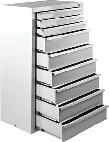 ADB MAMMUT Schubladenschrank lichtgrau 9 Schubladen 70,0 x 43,5 x 120,0 cm