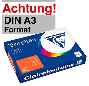 Clairefontaine Kopierpapier Trophée orange DIN A3 80 g/qm 500 Blatt