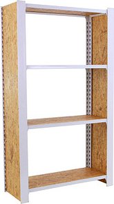 Simonrack Schwerlastregal OFFICLICK 4 8425437127380 weiß, braun 80,0 x 30,0 x 150,0 cm