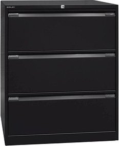 BISLEY Hängeregistraturschrank schwarz 3 Schubladen 80,0 x 62,2 x 101,6 cm