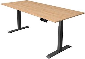 Kerkmann Move 1 stable elektrisch höhenverstellbarer Schreibtisch eiche hell rechteckig, T-Fuß-Gestell grau 180,0 x 80,0...