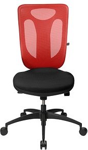 Topstar Bürostuhl Net Pro 100, NN100 T201 Stoff rot, Gestell schwarz