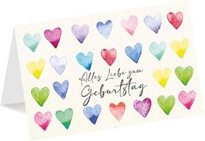 LUMA Geburtstagskarte Bunte Herzen LU2695 DIN B6, 1 St.