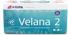 FRIPA Toilettenpapier Velana 2-lagig Recyclingpapier, 8 Rollen